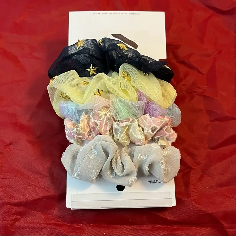 BP Hair Scrunchies Accessories Stars Pack of 5 Colorful